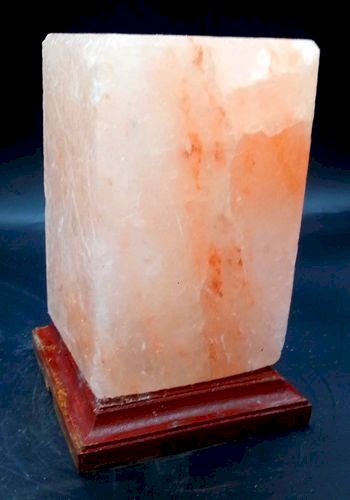 Lampe de Sel de l'Himalaya Cube – 3 à 4 KG | Socle Bois | Kit CE Inclus