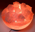 Lampe de Sel de l'Himalaya Bol & Cristaux – Environ 3 KG | Socle Bois | Kit CE Inclus