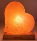 Lampe de Sel Himalaya Cœur Design – 3 à 3,5 KG | Socle Bois | Kit CE Inclus