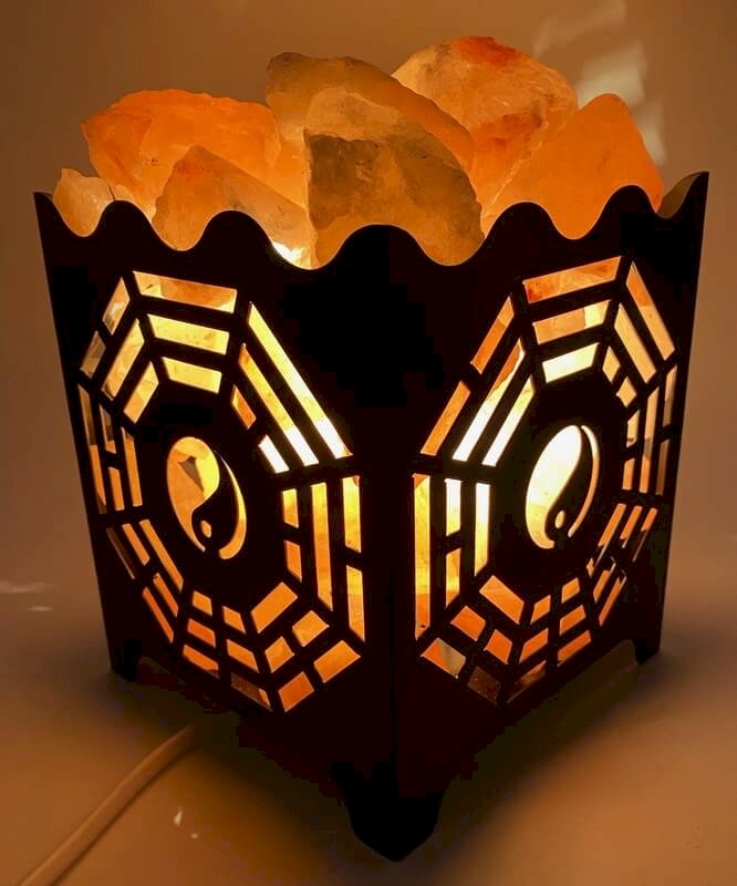Lampe de Sel Panier Yin-Yang – 3 KG | Panier en Fer | Kit CE Inclus