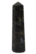 Obélisque en Labradorite Noire 10cm – Protection, Magie & Décoration Spirituelle