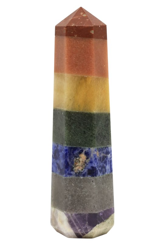 Obélisque 7 Chakras 10cm – Équilibre Énergétique, Rituel & Feng Shui
