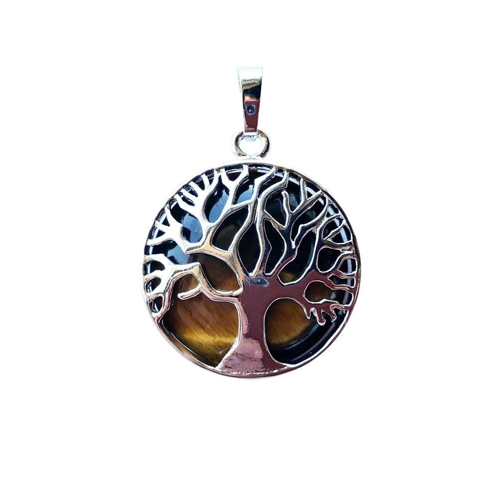 Pendentif Œil de Tigre Arbre de Vie – Pierre de Confiance & Protection Lithothérapie