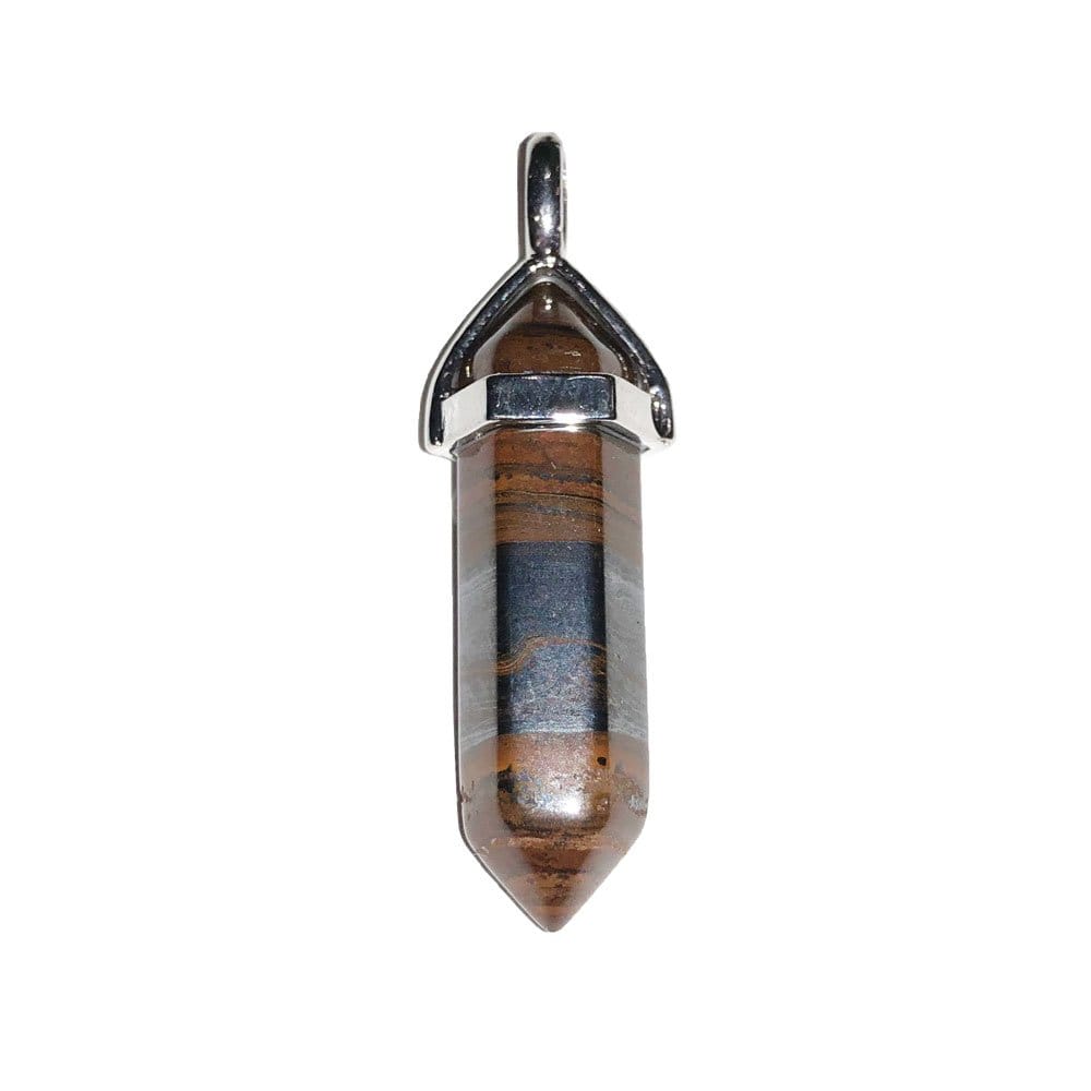 Pendentif Œil de Fer Pointe – Pierre de Force & Persévérance Lithothérapie