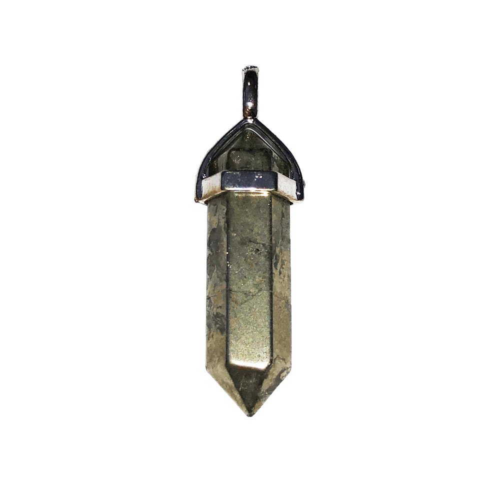 Pendentif Pyrite Pointe – Pierre Ancestrale de Productivité & Vitalité Lithothérapie