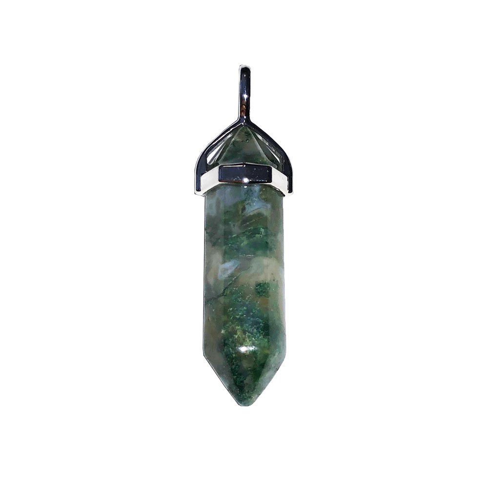 Pendentif Agate Indienne Pointe – Pierre de Chance & Créativité Lithothérapie