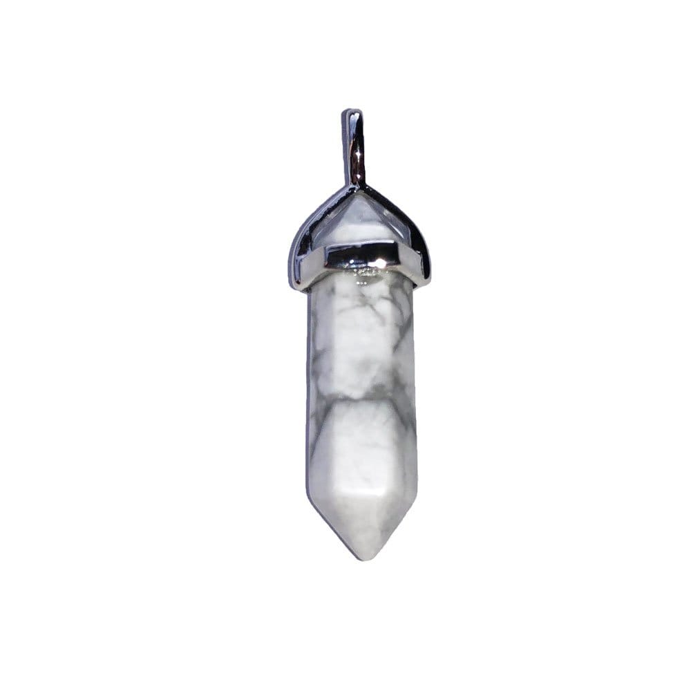 Pendentif Howlite Pointe – Pierre Sacrée de Stabilité & Méditation Lithothérapie