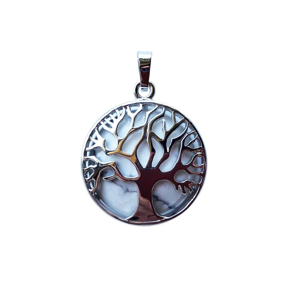 Pendentif Howlite Arbre de Vie – Pierre Sacrée Amérindienne Lithothérapie