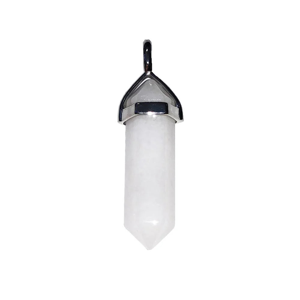 Pendentif Jade Blanc Pointe – Pierre Impériale de Sagesse & Justice Lithothérapie