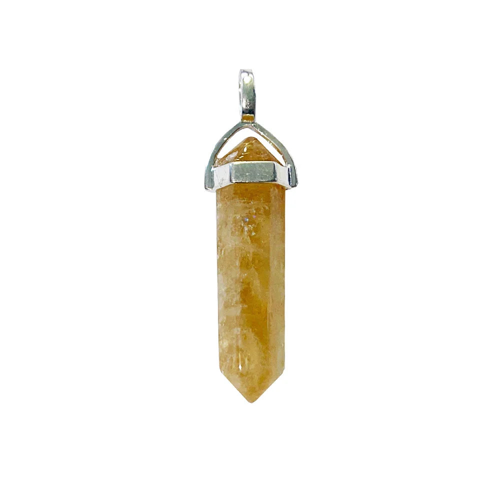 Pendentif Citrine Pointe – Pierre Solaire de Joie & Confiance Lithothérapie