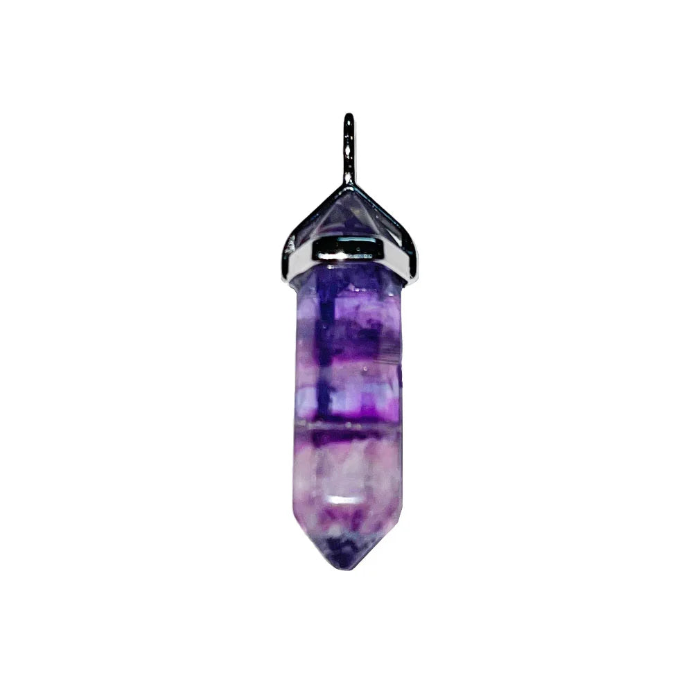 Pendentif Fluorite Multicolore Pointe – Pierre de Clarté & Éveil Spirituel Lithothérapie