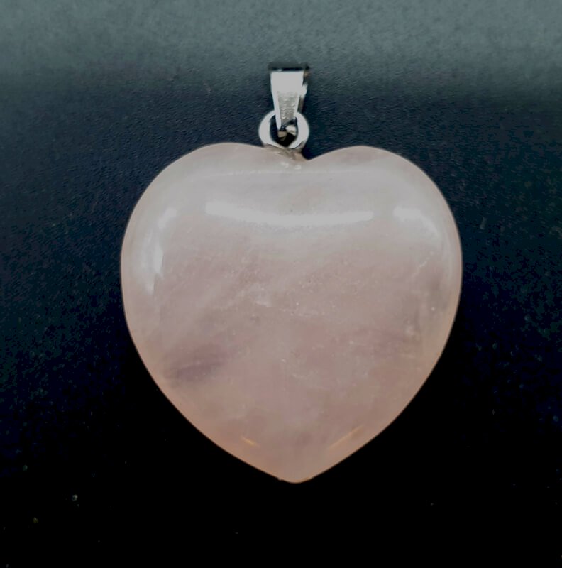 ✨ Pendentif Coeur Quartz Rose 2.5cm – Pierre Naturelle Amour & Douceur