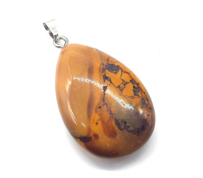 Pendentif Larme Jaspe Mokaïte — 3 cm | Pierre Australienne, Vitalité & Ancrage