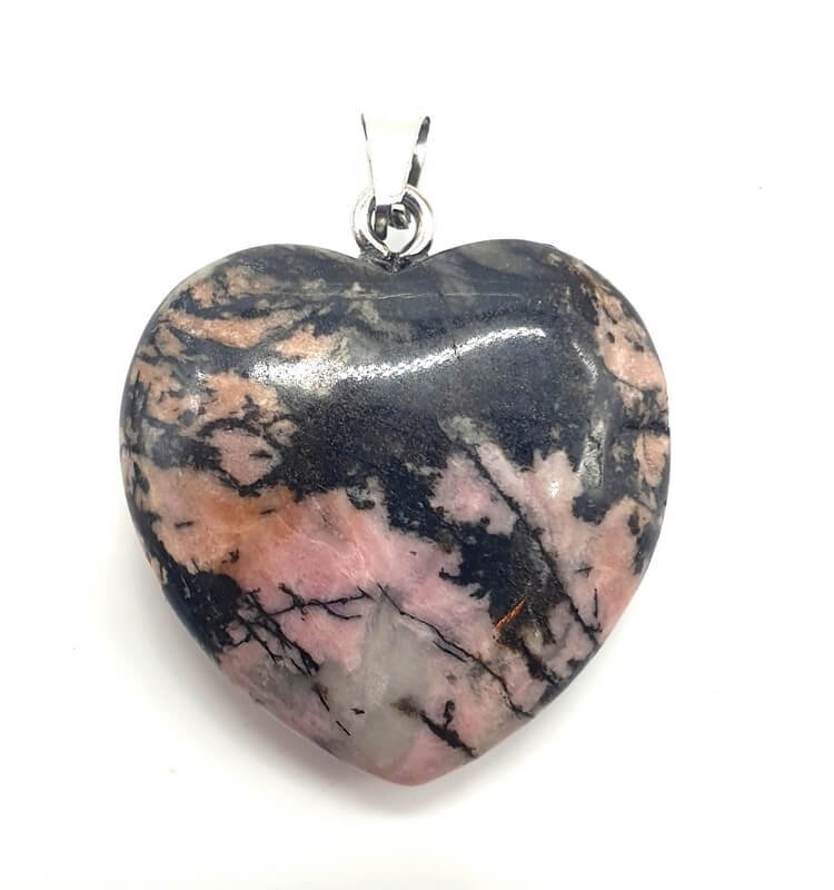 ✨ Pendentif Coeur Rhodonite 2.5cm – Pierre Naturelle Amour & Guérison Émotionnelle