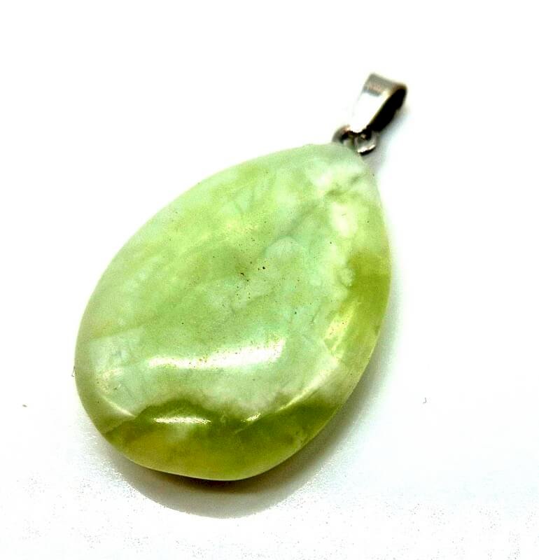 ✨ Pendentif Larme Jade Verte 3cm – Pierre Naturelle Sagesse & Prospérité