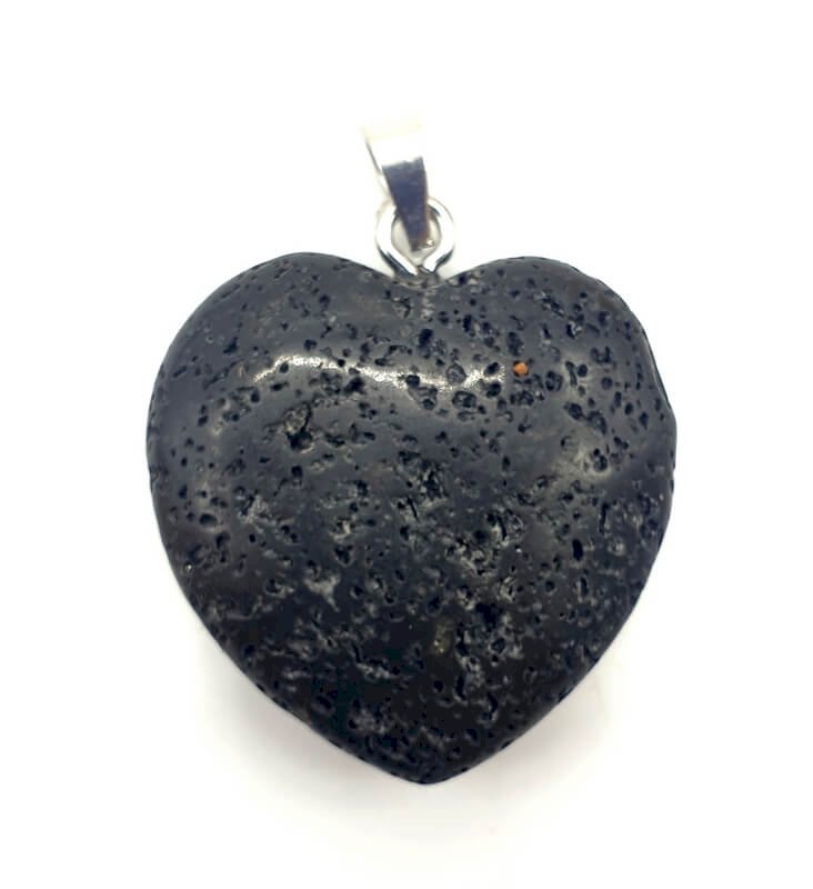 ✨ Pendentif Coeur Pierre de Lave 2.5cm – Pierre Volcanique Ancrage & Force Intérieure