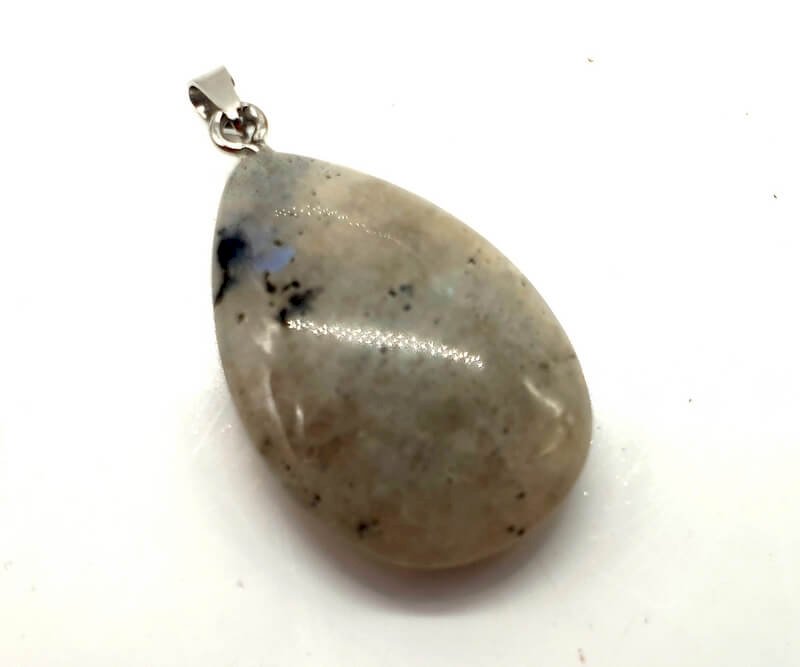 Pendentif Larme Labradorite Blanche — 3 cm | Pierre Naturelle & Énergie Lunaire