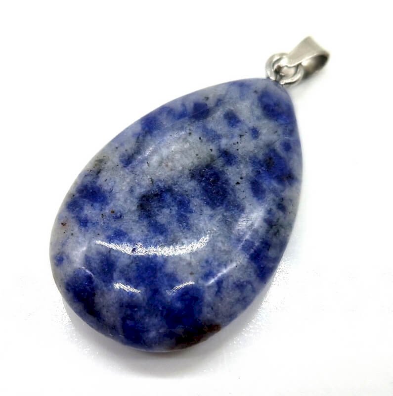 Pendentif Larme Sodalite — 3 cm | Clarté Mentale, Vérité & Communication