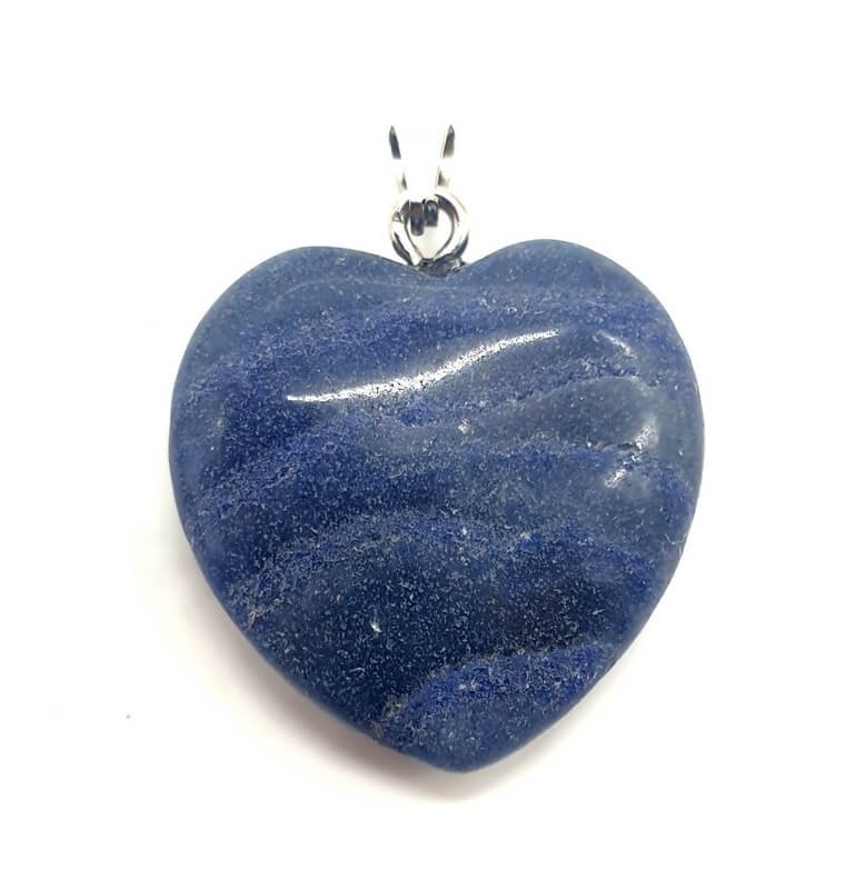 ✨ Pendentif Cœur Aventurine Bleue 2.5cm – Pierre Naturelle | Intuition, Calme & Amour