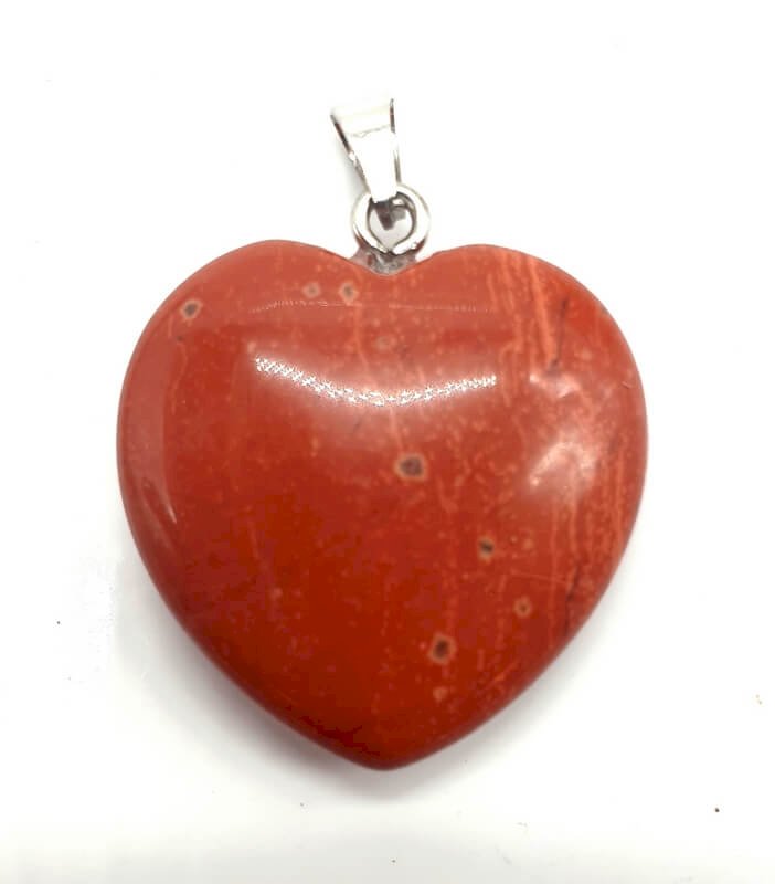 ✨ Pendentif Coeur Jaspe Rouge 2.5cm – Pierre Naturelle Énergie & Protection