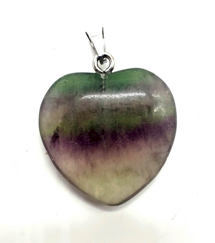 ✨ Pendentif Cœur Fluorite Multicolore 2,5 cm – Pierre Naturelle Concentration & Harmonie