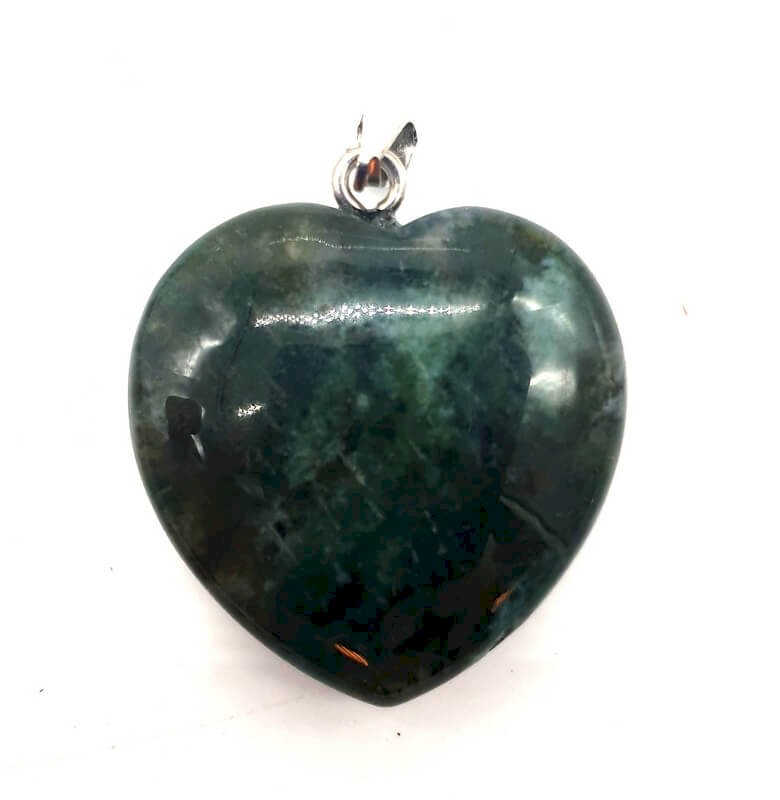 ✨ Pendentif Cœur Agate Mousse 2.5cm – Pierre Naturelle | Amour, Nature & Abondance