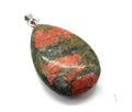Pendentif Larme Unakite — 3 cm | Équilibre Émotionnel, Croissance & Harmonie
