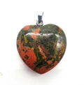 ✨ Pendentif Coeur Unakite 2.5cm – Pierre Naturelle Équilibre & Croissance Intérieure