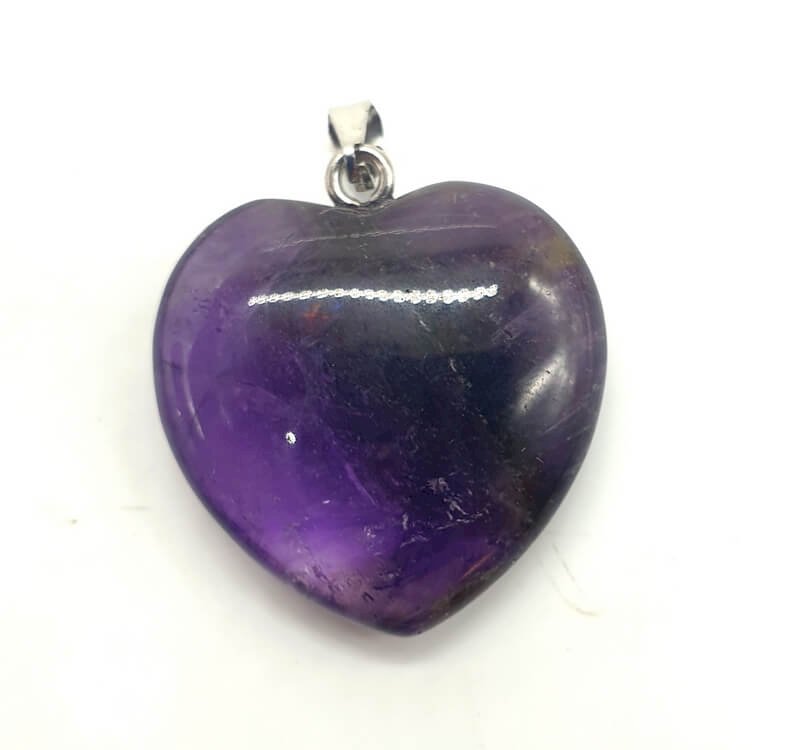✨ Pendentif Cœur Améthyste 2.5cm – Pierre Naturelle | Sérénité, Protection & Amour