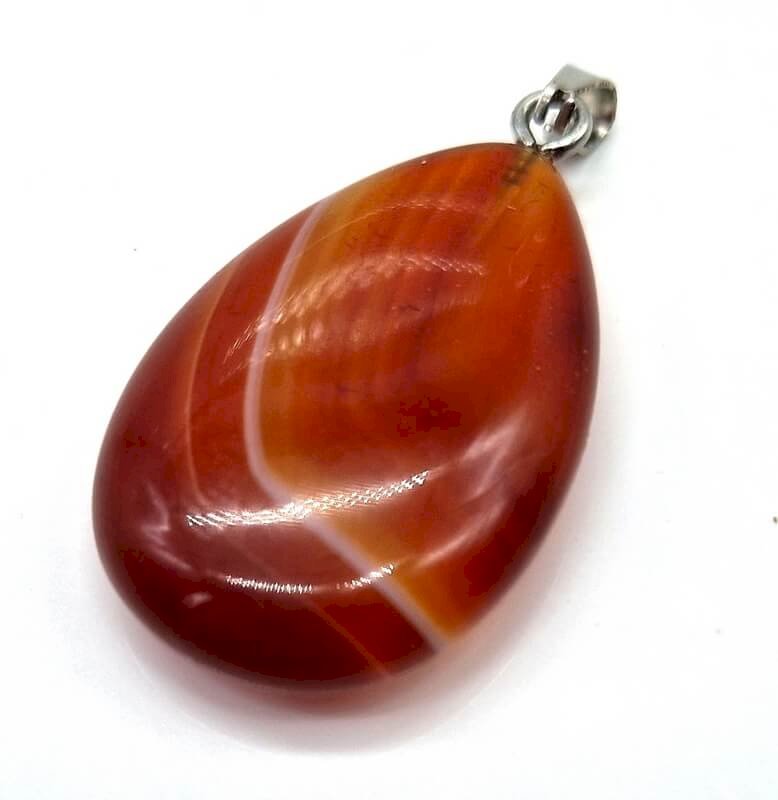 ✨ Pendentif Larme Cornaline 3cm – Pierre Naturelle Vitalité & Courage