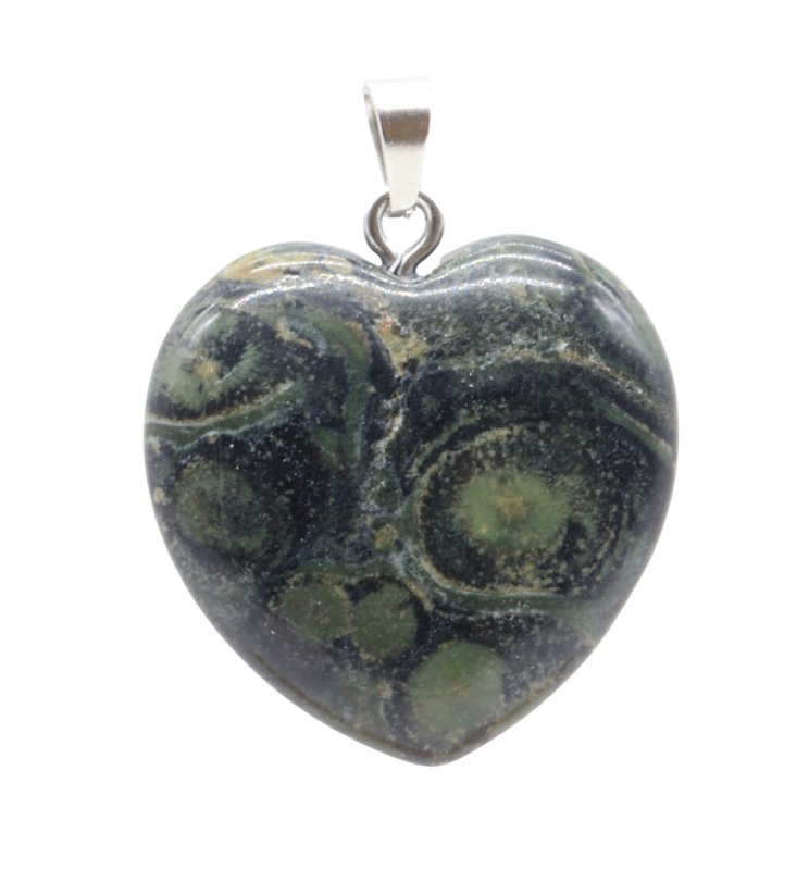✨ Pendentif Coeur Jaspe Kambaba 2.5cm – Pierre Naturelle Sérénité & Harmonie