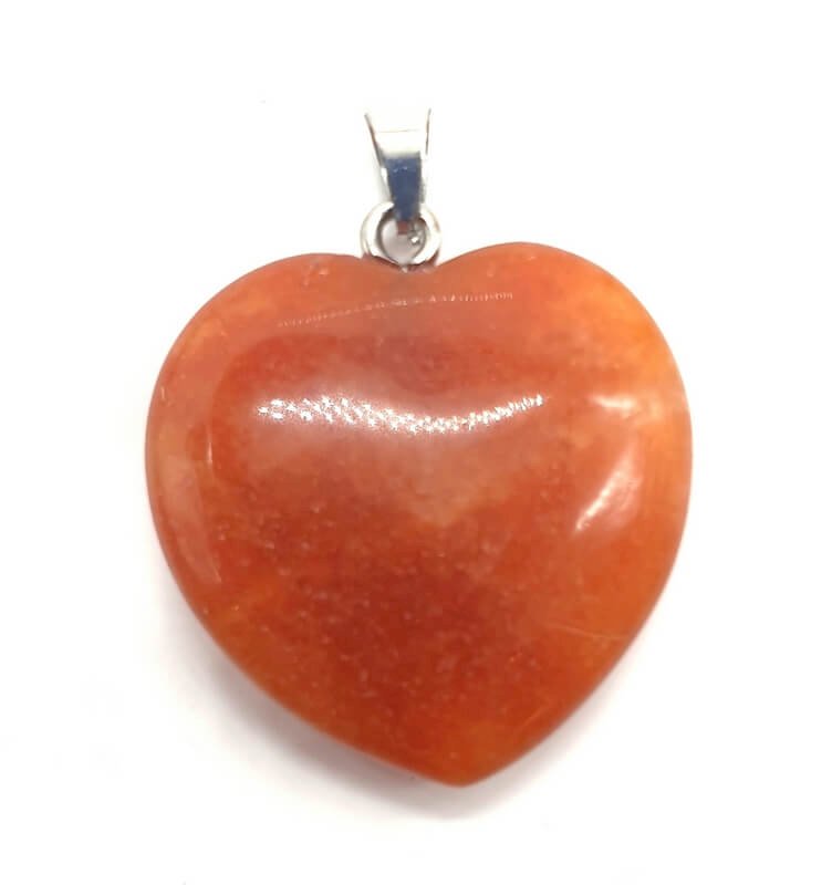 ✨ Pendentif Cœur Aventurine Orange 2.5cm – Pierre Naturelle | Vitalité, Joie & Amour