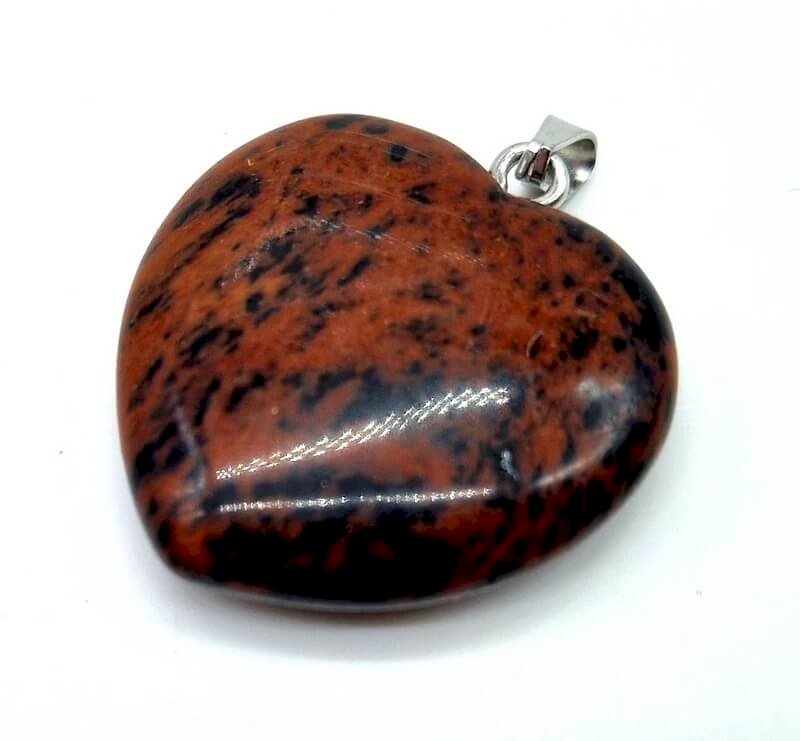 ✨ Pendentif Coeur Obsidienne Mahogany 2.5cm – Pierre Naturelle de Protection