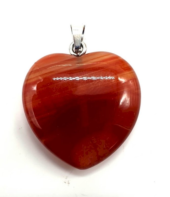 ✨ Pendentif Cœur Cornaline 2,5 cm – Pierre Naturelle Énergie & Vitalité