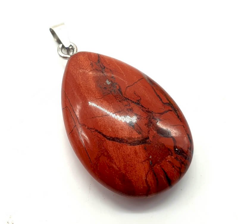 ✨ Pendentif Larme Jaspe Rouge 3cm – Pierre Naturelle Force & Ancrage Vital