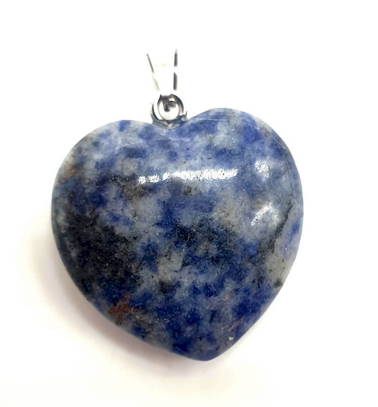 ✨ Pendentif Coeur Sodalite 2.5cm – Pierre Naturelle Intuition & Clarté Mentale