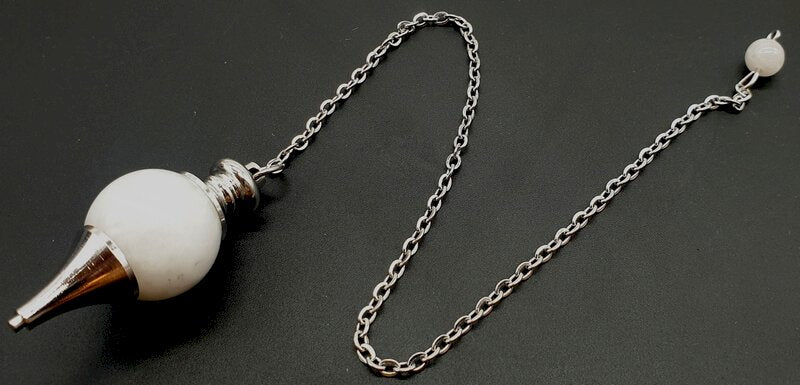 ✨ Pendule Sphère Pierre de Lune Blanche 4cm – Pierre Naturelle Certifiée | Radiesthésie & Lithothérapie