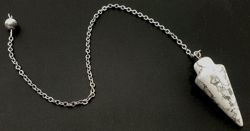 ✨ Pendule Goutte Howlite 3cm – Pierre Naturelle Radiesthésie & Lithothérapie