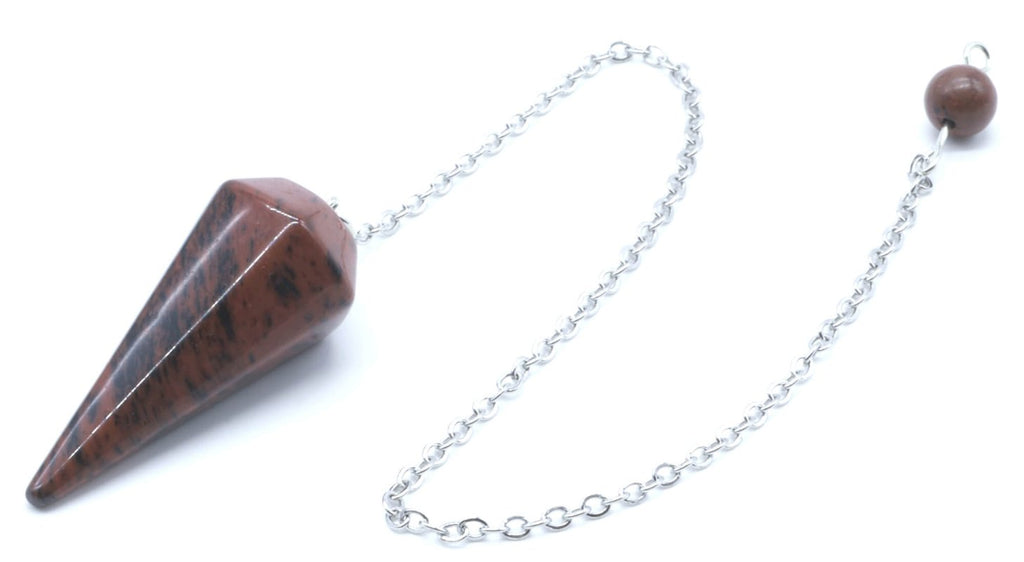 ✨ Pendule Divinatoire Conique Obsidienne Mahogany 3,5 cm – Radiesthésie & Ancrage