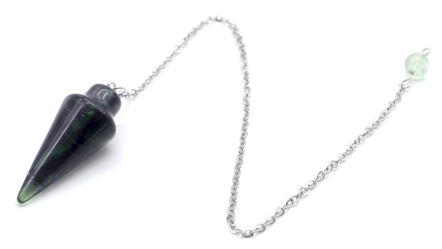 ✨ Pendule Goutte Fluorite 3cm – Pierre Naturelle Radiesthésie & Lithothérapie