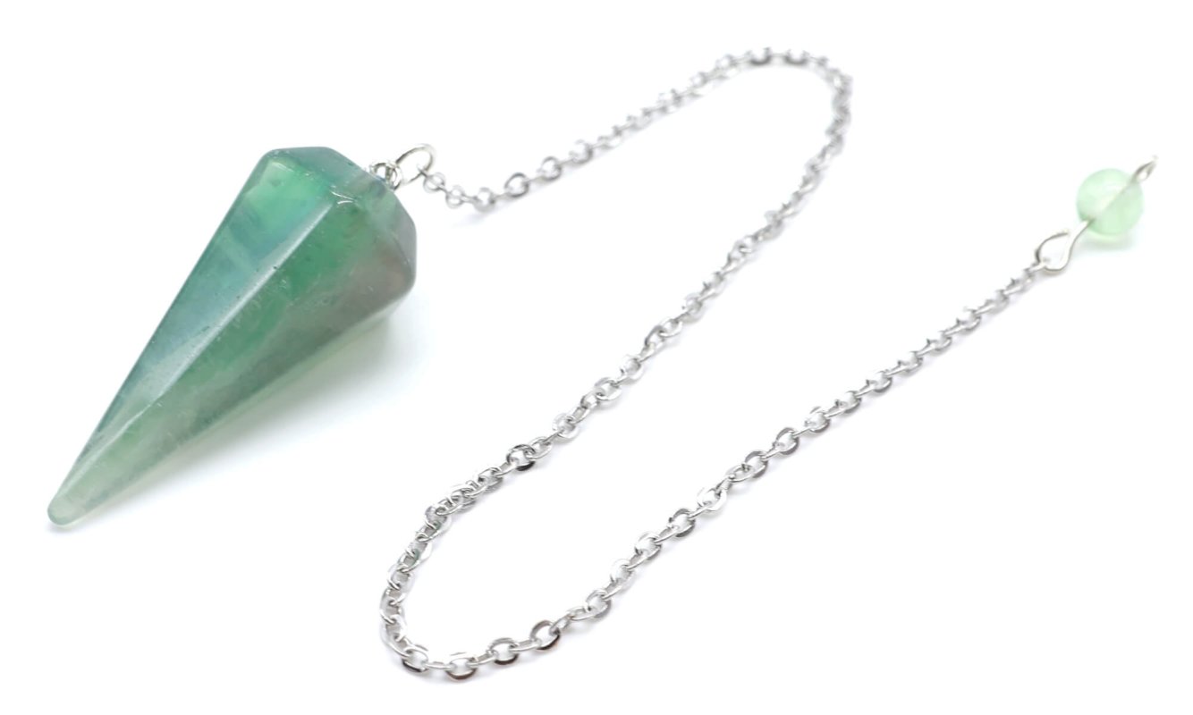 Pendule Divinatoire Conique Fluorite 3,5 cm – Radiesthésie & Clarté Mentale