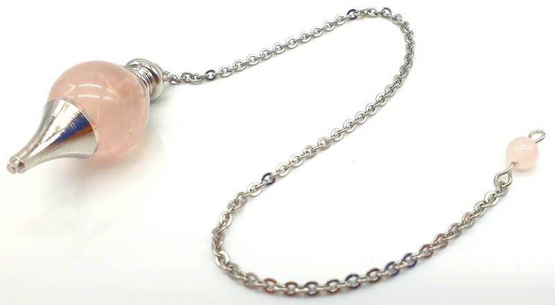 ✨ Pendule Sphère Quartz Rose 4cm – Pierre Naturelle Certifiée | Radiesthésie & Lithothérapie