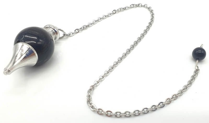 ✨ Pendule Sphère Obsidienne Noire 4cm – Pierre Naturelle Certifiée | Radiesthésie & Lithothérapie