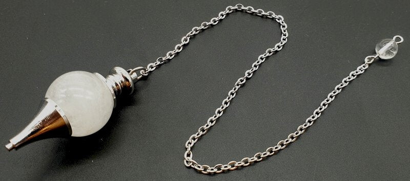 ✨ Pendule Sphère Cristal de Roche 4cm – Pierre Naturelle Certifiée | Radiesthésie & Lithothérapie