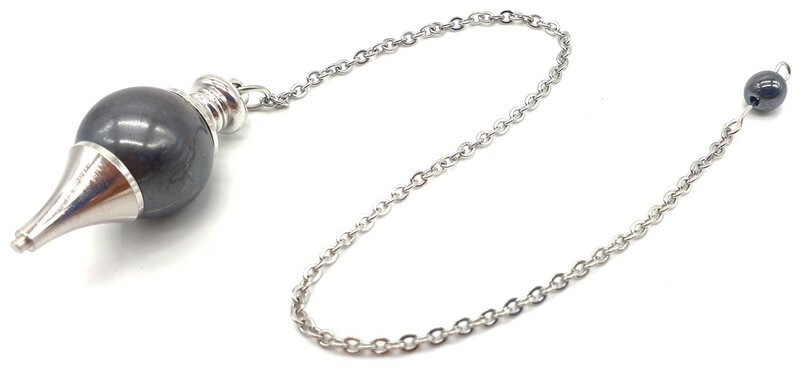 ✨ Pendule Sphère Hématite 4cm – Pierre Naturelle Certifiée | Radiesthésie & Lithothérapie