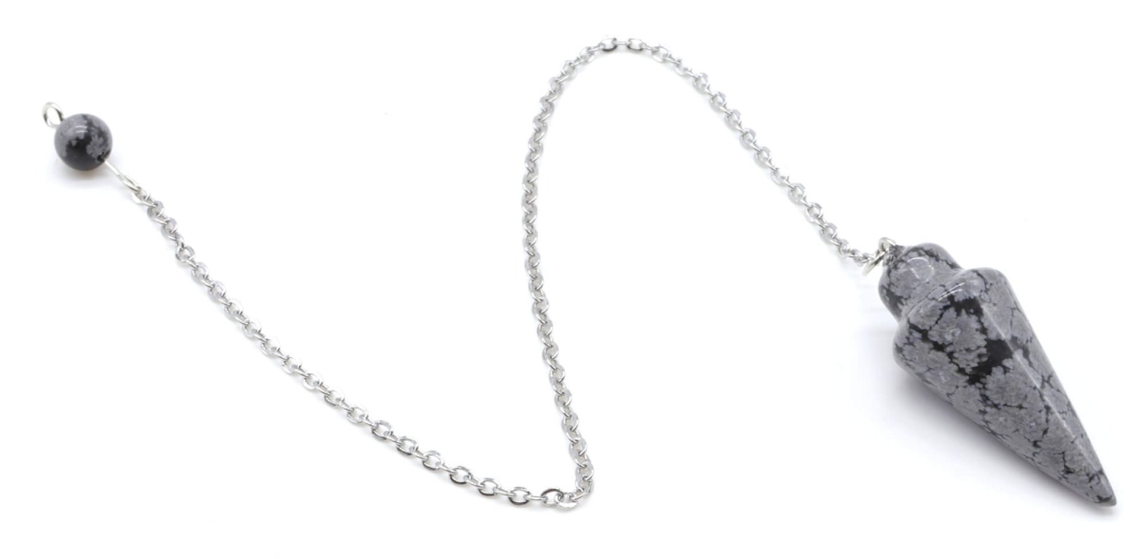 ✨ Pendule Goutte Obsidienne Neige 3cm – Pierre Naturelle Radiesthésie & Lithothérapie