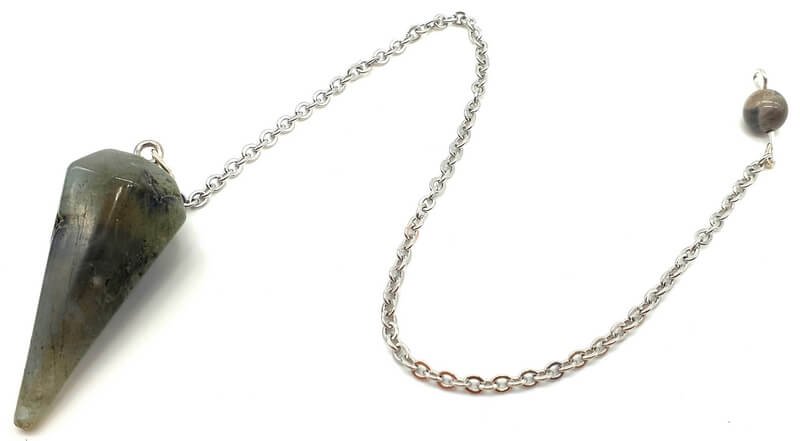 ✨ Pendule Divinatoire Conique Labradorite 3,5 cm – Radiesthésie & Protection Spirituelle