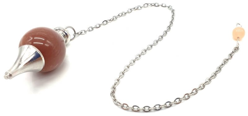 ✨ Pendule Sphère Pierre de Soleil 4cm – Pierre Naturelle Certifiée | Radiesthésie & Lithothérapie