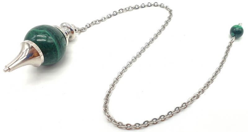 ✨ Pendule Sphère Malachite 4cm – Pierre Naturelle Certifiée | Radiesthésie & Lithothérapie