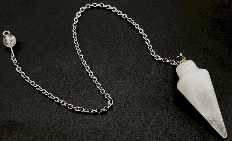 ✨ Pendule Goutte Cristal de Roche 3cm – Pierre Naturelle Radiesthésie & Lithothérapie